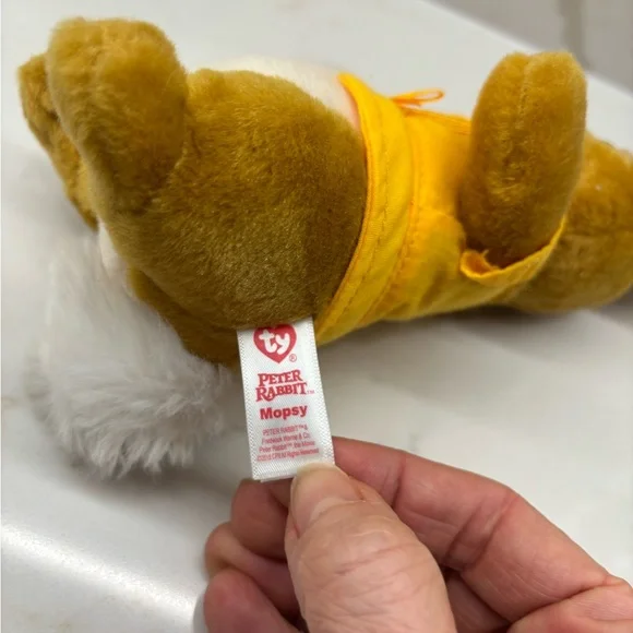 Ty 2018 Peter Rabbit Mopsy Bunny Rabbit Plush with Yellow Jacket - Picture 6 of 6